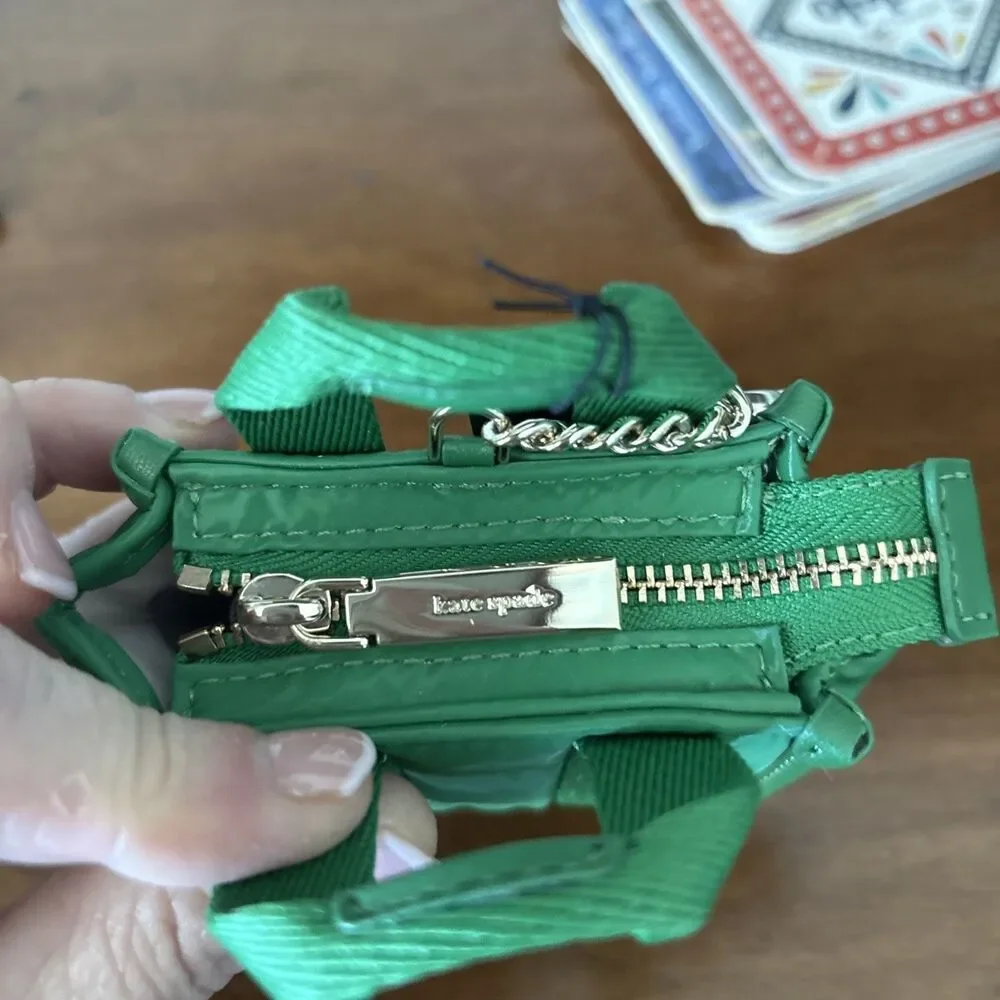 Kate Spade Kip Puffy Micro Bag Charm Key Fob Keychain - Green Bean
